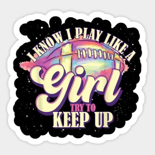 Football Player Girls Funny Sticker